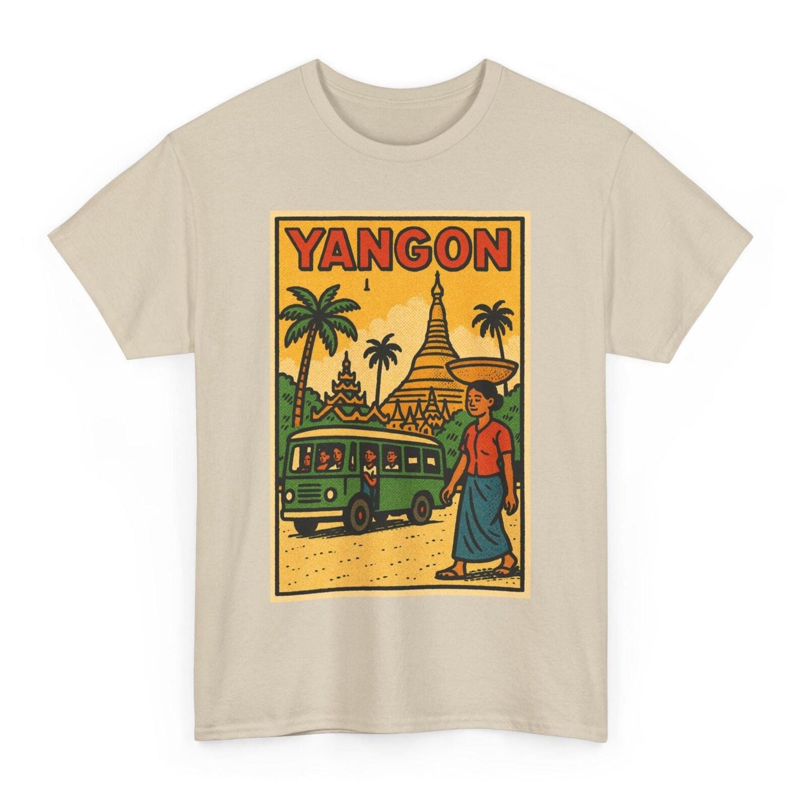 Yangon T-Shirt: Retro Comic Burmese City Graphic Tee S