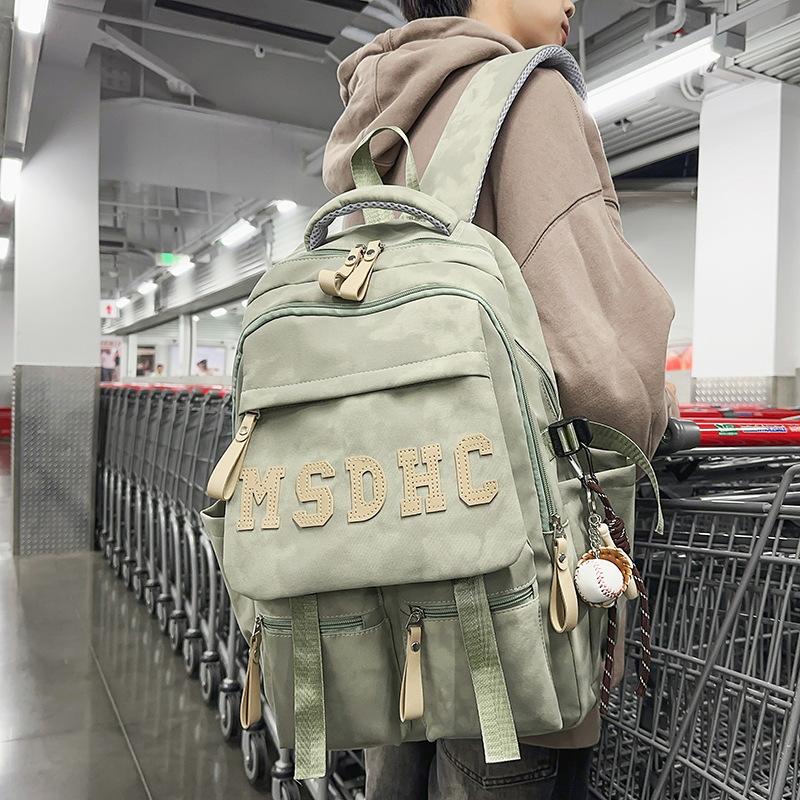 Simple backpack, large capacity, junior high school, high school student schoolbag, male and female versatile leisure travel, computer backpack