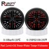 110MM 4 IN 1 Gauge 0-190ohm 240-33ohm Fuel Level Oil Pressure Meter BAR/PSI Water Temp Gauge ℃/℉ Voltmeter for Boat Car 9-32V