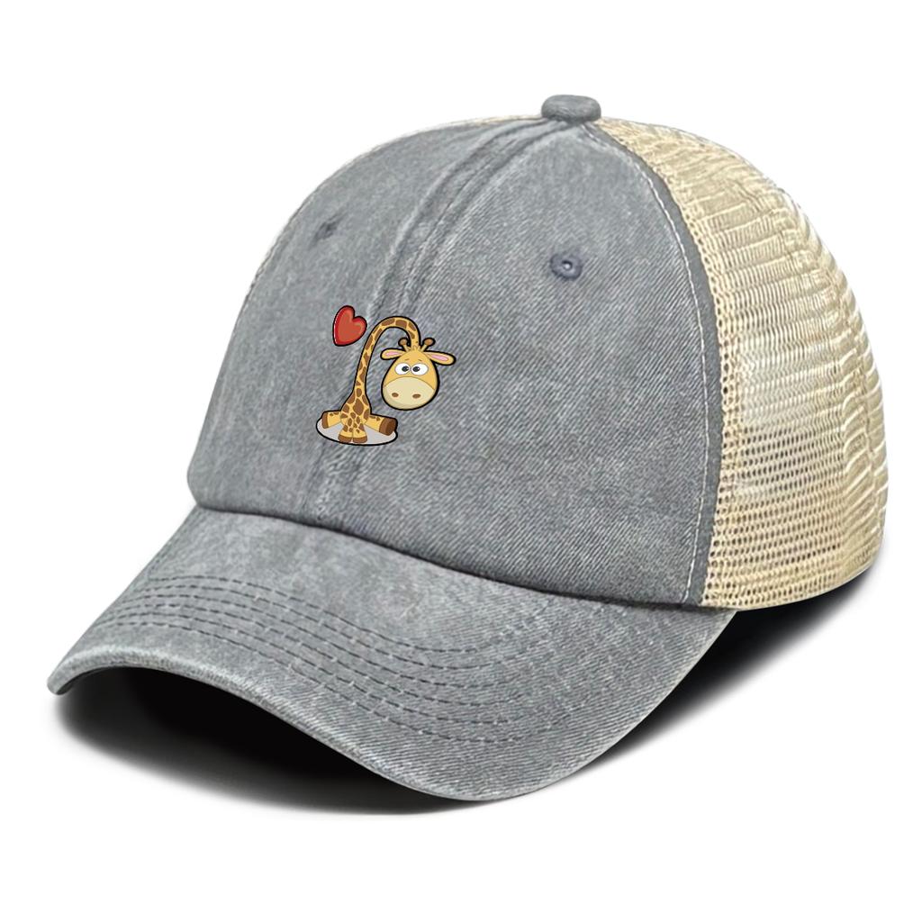 Adjustable Baseball Caps Cartoon Giraffe Printed Sun Hat Trendy Breathable Unisex Slouchy Cap For Unisex Women Outdoor Travel