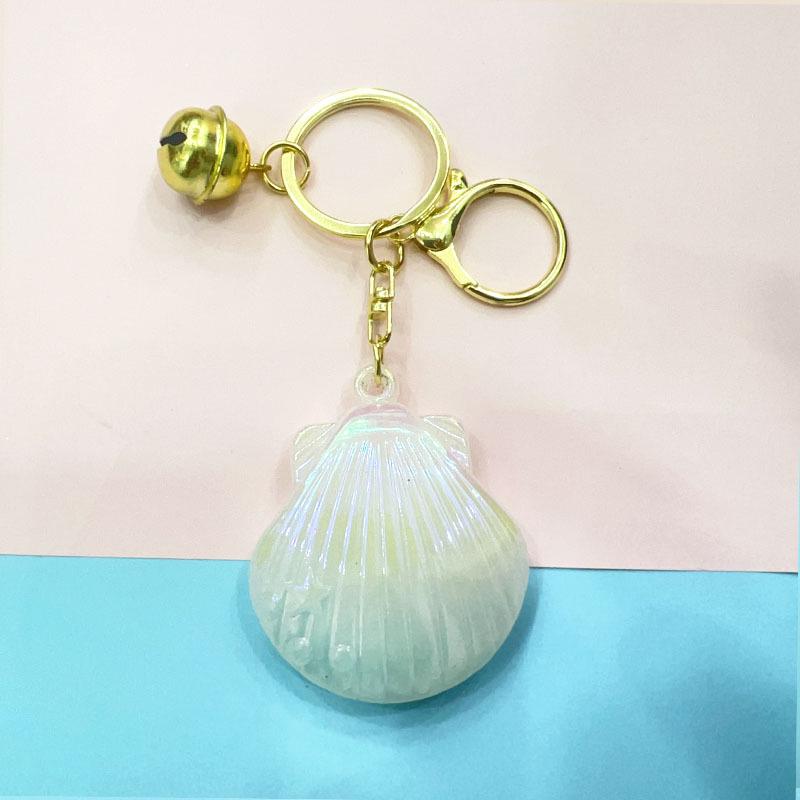 Iridescent Shell Starfish Keychain Pendant - Unique Accessory & Gift