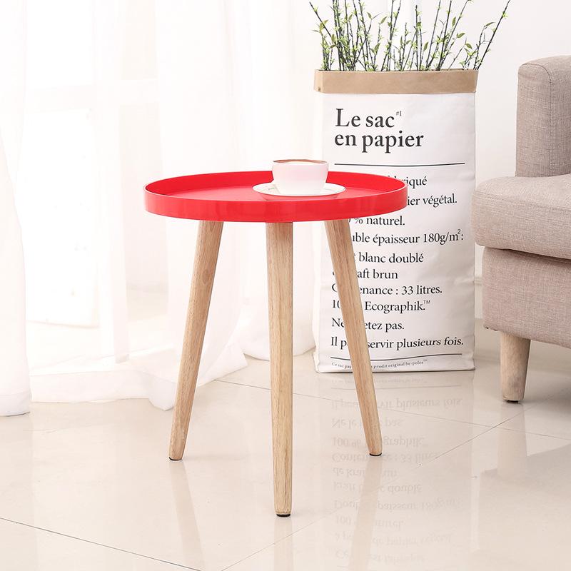Pine Wood Triangle Side Table - Creative Small Round Corner Coffee Table