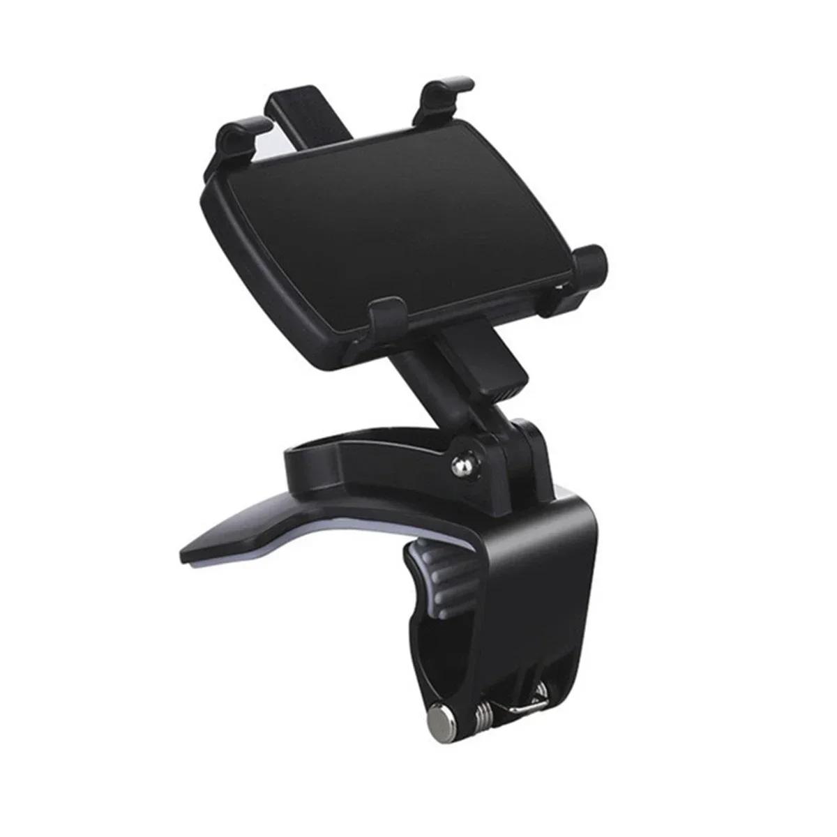 

Universal Car Phone Mount Rotate Secure Phone Car Clip Stand Angle-Adjustable Bracket For Easy take For iPhone Samsung Xiaomi чорний