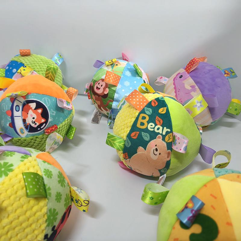 Cartoon Animal Sensory Rattle Ball: Soothing Toy for Baby's Sensory Development (0-3 Years)