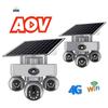 AOV Solar PTZ-Kamera – WiFi & 4G Drahtlose Sicherheit, optional mit 3 oder 4 Objektiven und 3/4-Bildschirmanzeige