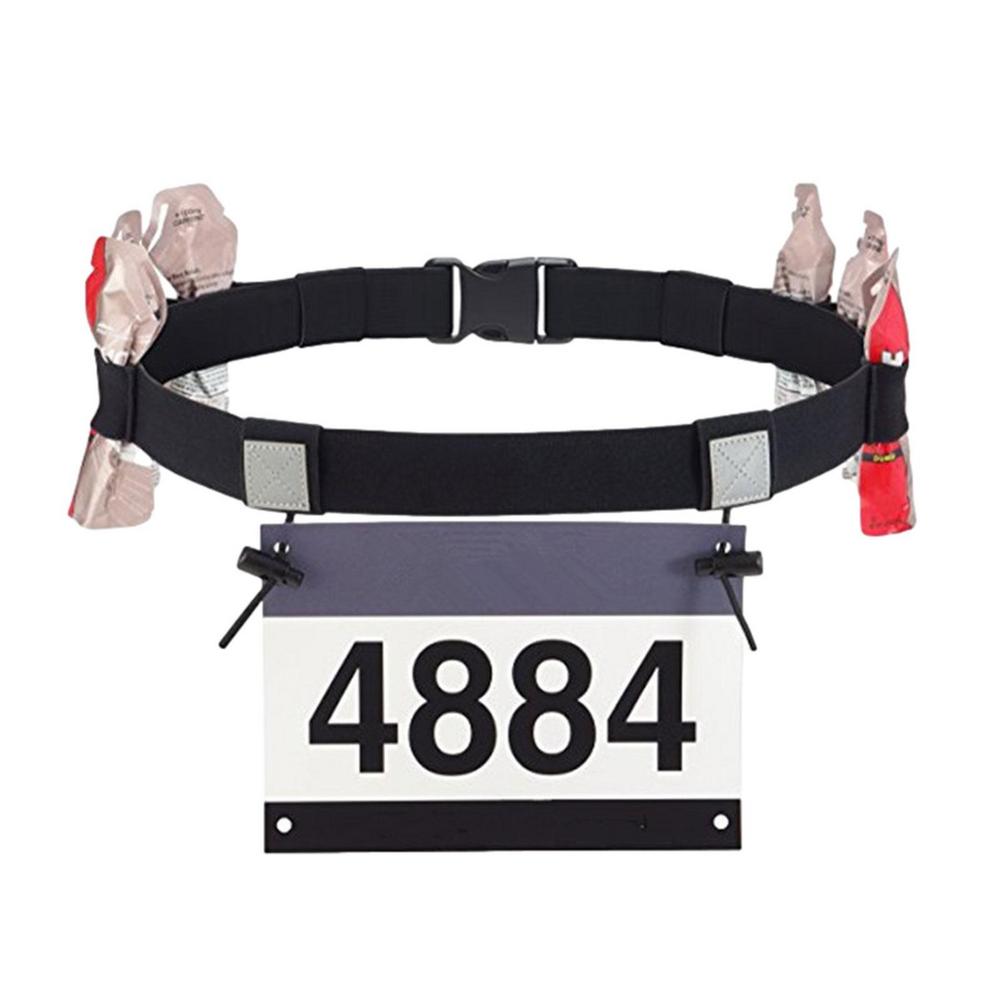 Marathon Race Number Belt Elastic Race Belt Running Hydration Belt With Gel Holder Lightweight Breathable Waist Belts