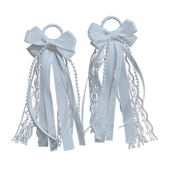 2 Pcs 2Pcs Ribbon Bow on Design Satin for Women