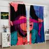 Elegant Set Of 2 Valentine Day Character Print Printed Curtain Polyester Material Suitable Bedroom Living Room Study Ideal For