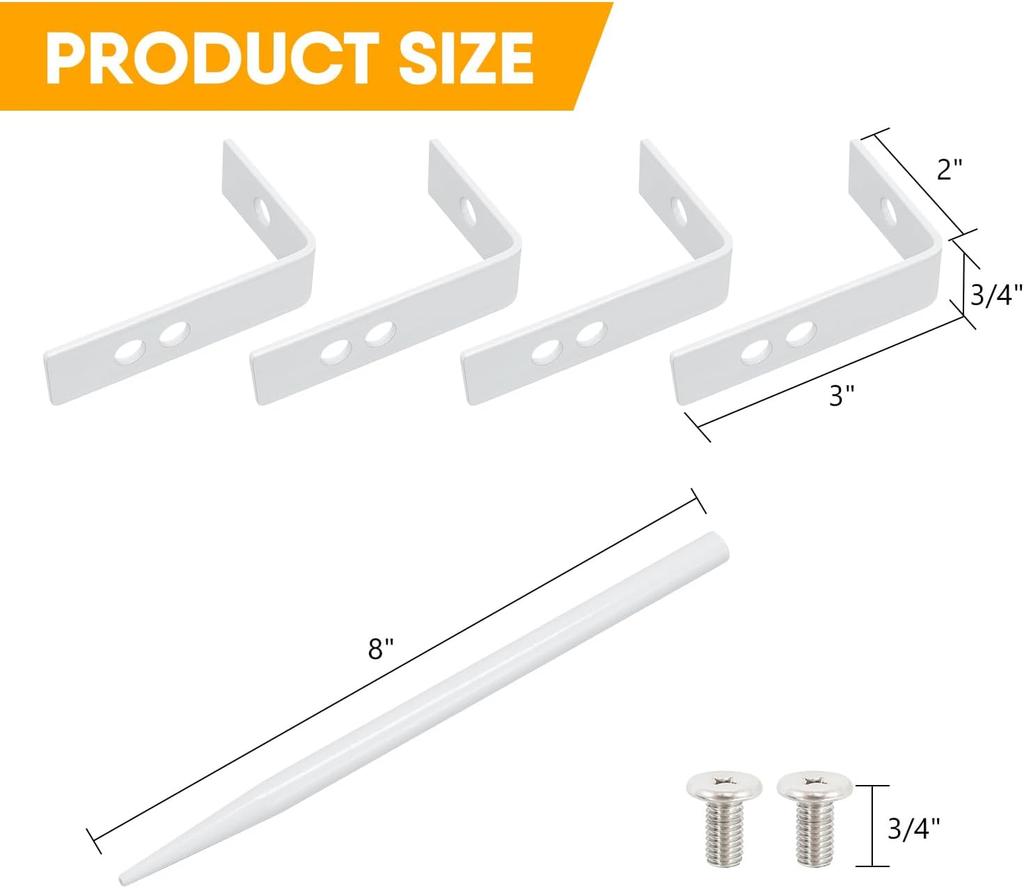 White Adjustable Anti Rust Rain Pipe Fixing Bracket 4 Pcs