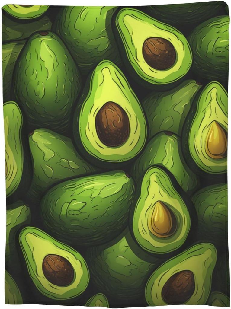 Avocado Fruit Blanket Gifts for Women Men Kids Flannel Throw Blankets Soft Comfy Lightweight for Home Decor Couch Bed Sofa 50x40