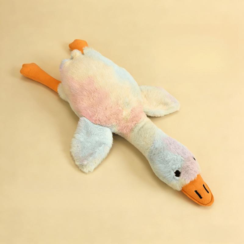 Rainbow Plush Duck Squeaky Dog Chew Toy
