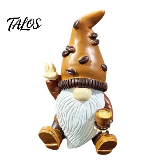 Whimsical Desk Ornaments Mini Resin Coffee Gnome Ornaments, Sitting Bean Goblin Figurines, Cute Statue for Shop Kitchen Shelf Tabletop Decorations
