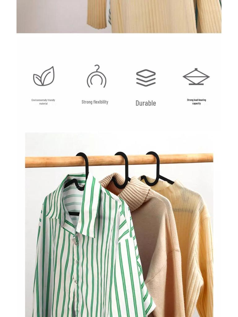 Minimalist Non-Marking Clothes Hanger Rack, Set of 20