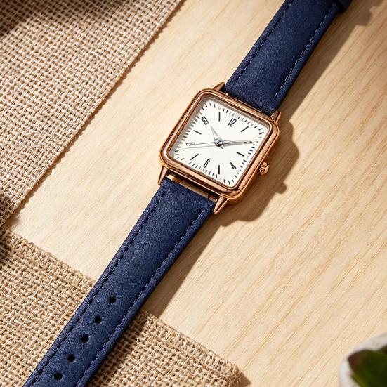 Quartz Watch for Women Luminous Hands Compact Wristwatch Elegant Arabic Numerals Watch Easy Night Reading Square Watch for Daily Wear Gift