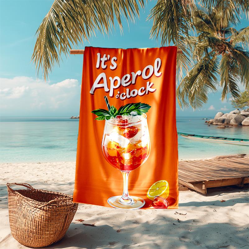 Proof Beach Towel with Aperol Spritz Pattern - Soft,absorbent,quick-drying,machine Washable - Perfect for Swimming,camping,bathing