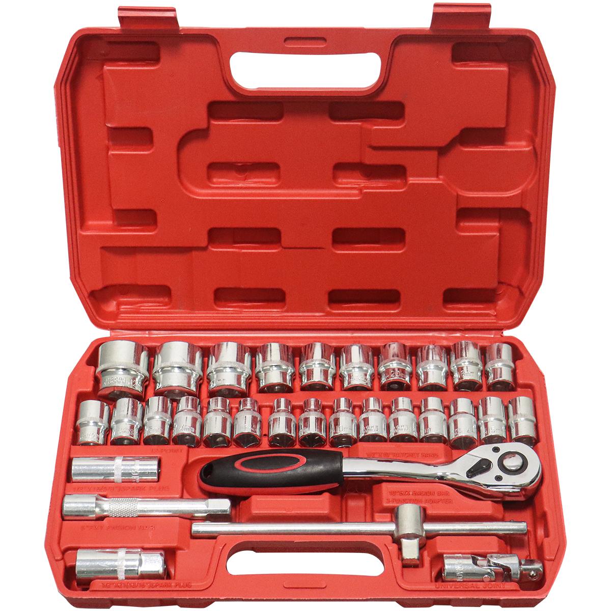 

WOZOBUY 1/2 Drive Master Impact Набор головок, 27 шт. (8-32 мм), Ассортимент головок с храповым механизмом | Сталь Cr-V