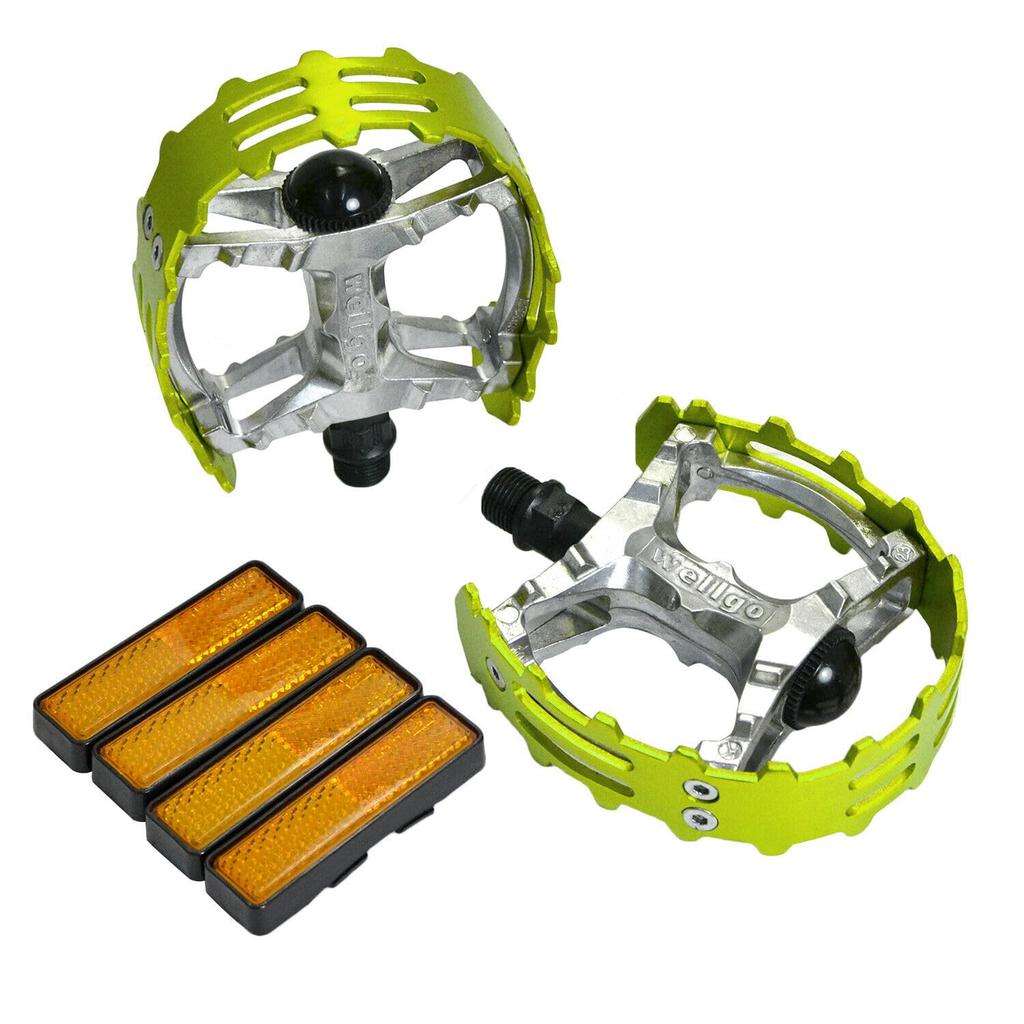 Wellgo Old school BMX MTB Bear Trap Bicycle WE2969 XC-II 9/16" Pedals, Green,