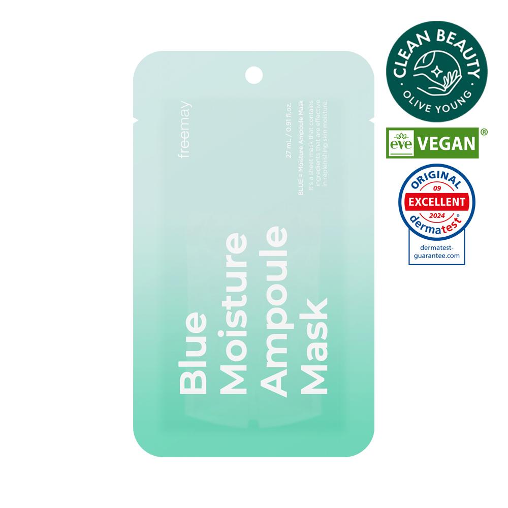 Primay [8 Fold Hyalurone Deep Moisturizing] Primay Blue Moisture Ampoule Mask 1 Sheet