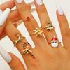 Fashion Romantic Shiny Rhinestone Christmas Tree Santa Claus Elk Opening Rings for Women Exquisite Christmas Atmosphere Jewelry