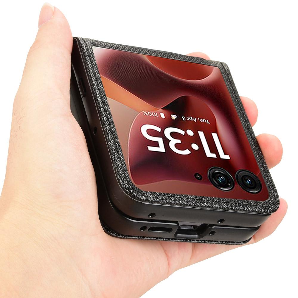 Für Motorola Razr 60 Ultra 5G/Razr Ultra 2025 5G Hülle PU-Leder Diamantstruktur Handyhülle mit Kartenfach