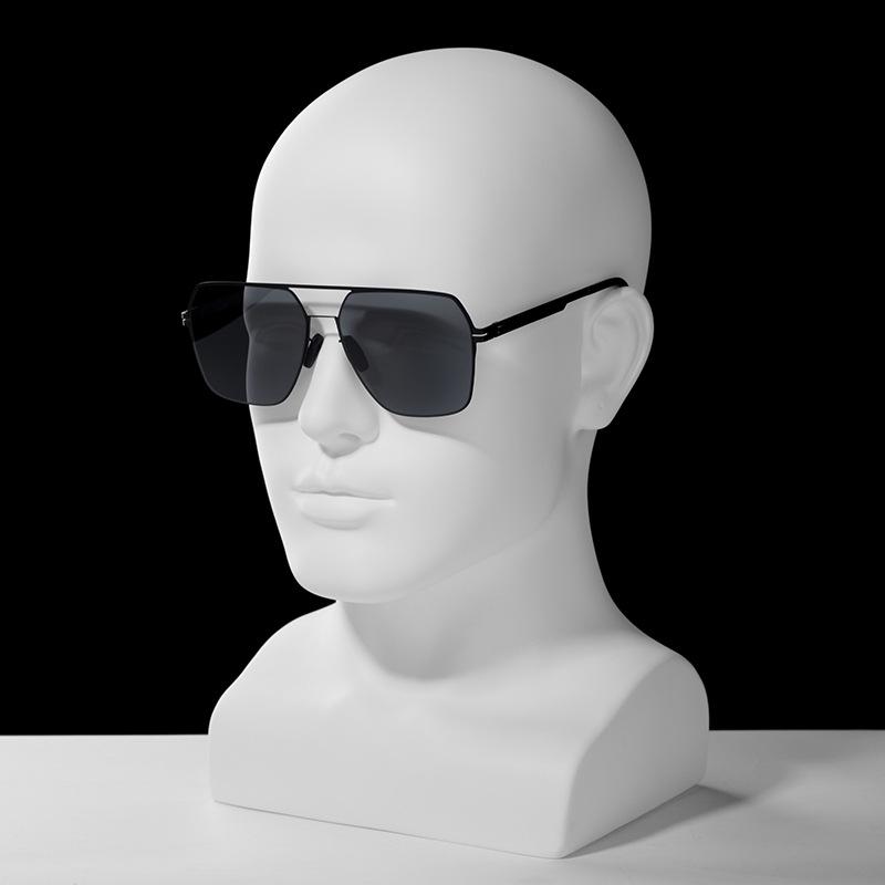 Men's Polarized Aviator Sunglasses - Anti-UV, High Definition, Double Bridge Design for Fashionable Driving