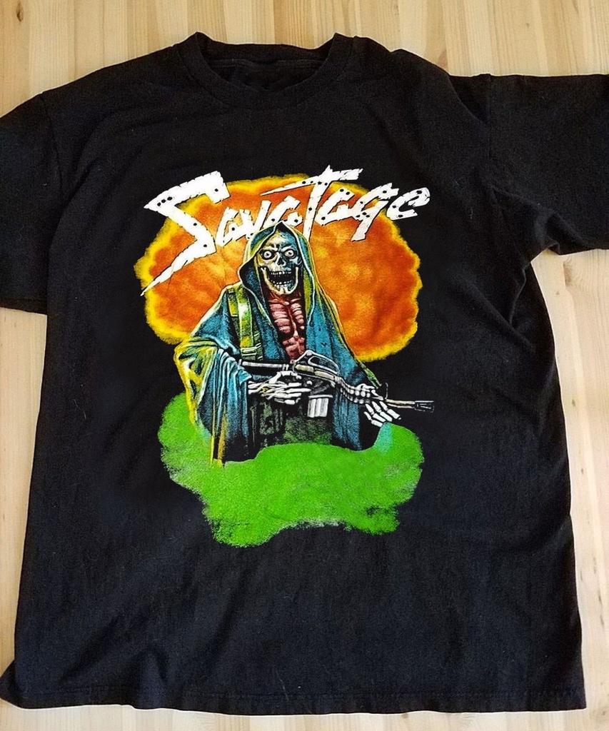 Vintage RARE VTG SAVATAGE 1990 Reprinted Black Unisex T-Shirt S-234XL