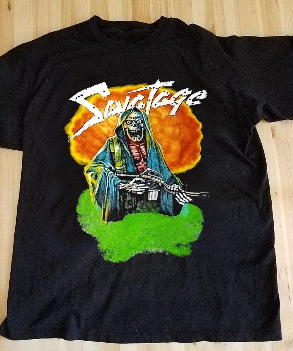 Vintage RARE VTG SAVATAGE 1990 Reprinted Black Unisex T-Shirt S-234XL Unisex T-Shirt L
