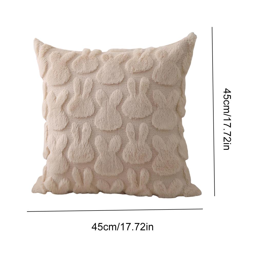 Easter Bunny Pillow Cover 45x45cm Plush Rabbit Pillow Case Happy Easter Decoration Pillowcase for Home Decor Sofa Cushion Cover