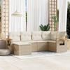 VidaXL Garden Lounge Set with Cushions 6 Pcs, Patio Sofas, Patio Furniture Set, Outdoor Furniture, Beige 3259419