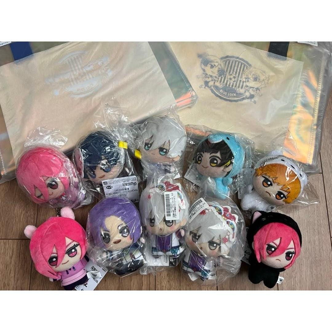 NewUnused Blue Lock Chibi Plush Toy Aurora Tote Bag Set