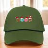 Christmas Sponge Mesh Cap: 6 Pattern Hot Stamped Logo Baseball Trucker with String Sun Visor