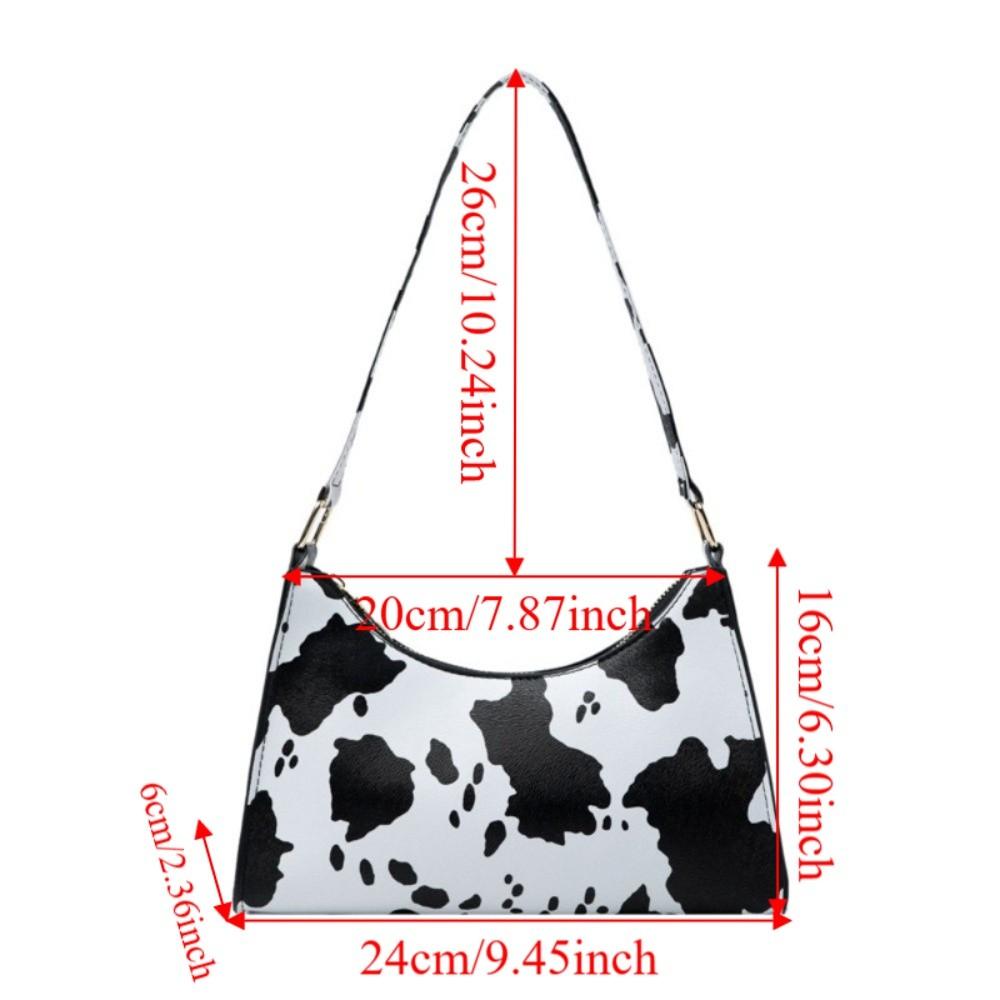PU Leather Leopard Shoulder Bags Durable Cow Pattern Armpit Purse Fashion Underarm Handbags Work