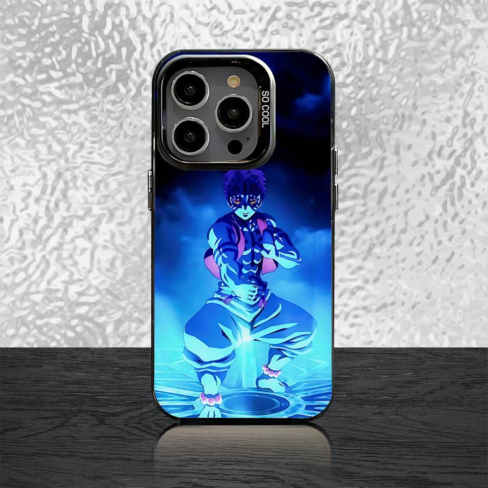 D-Demon S-Slayer Infinity Castle Case For iPhone 16,15,14,13,12,11,Pro,XS,Max,Plus,Mini,SE Black Candy Matte Shockproof Cover