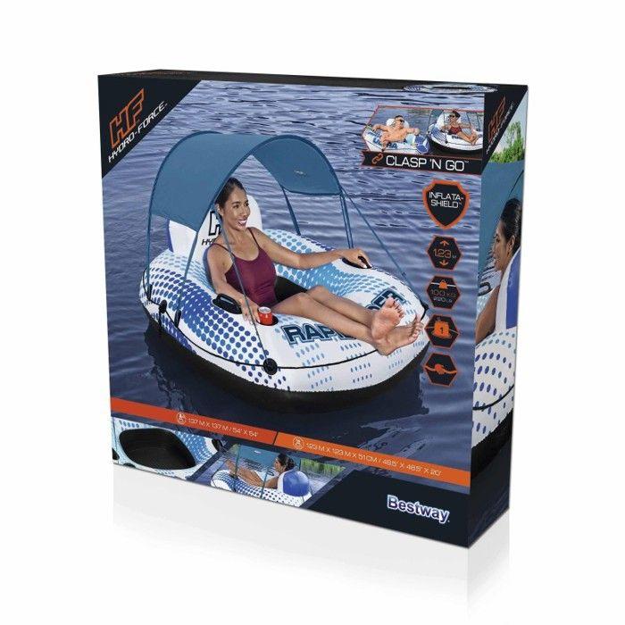 Swimming Float - Bestway - Rapid Rider - 123 X 123 X 51 Cm - Inflata-Shield™ - Removable Sunshade