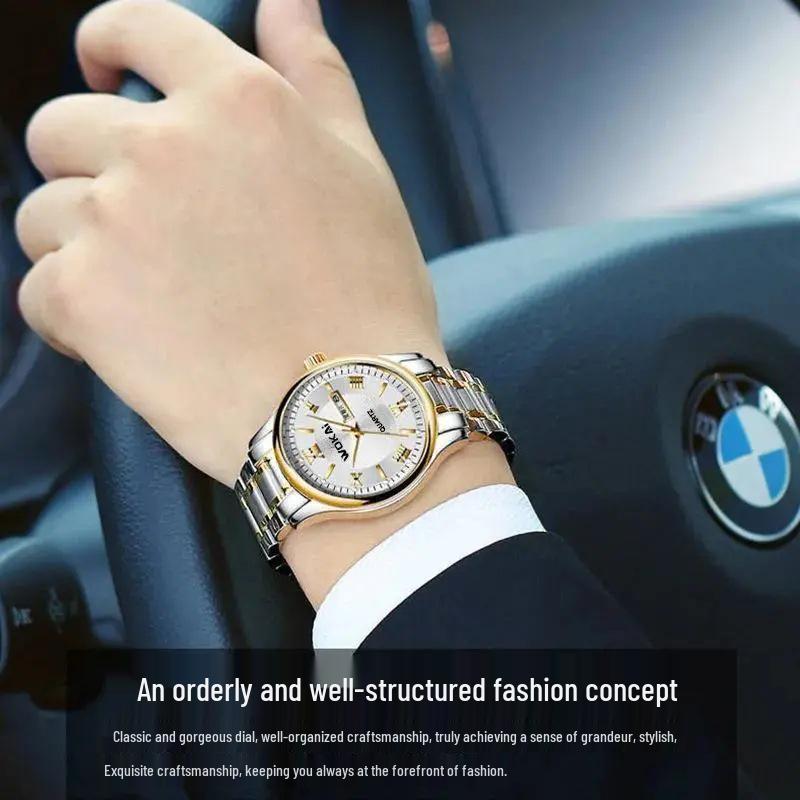Brand 1807 Men's Automatic Double Calendar Luminous Waterproof Wristwatch – Casual Business Style