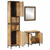 3 Piece Bathroom Furniture Set Iron and Solid Mango Wood
