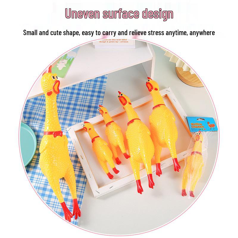Funny Vinyl Screaming Chicken Toy - Large, Medium, Small Sizes for Creative Pranks & Stress Relief Fun