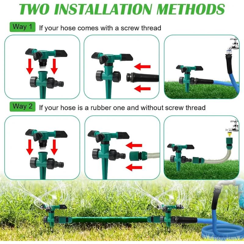 2pcs 360° Rotating Garden Sprinkler, Automatic Watering System for Agricultural & Lawn Irrigation, Water Saving Sprayer