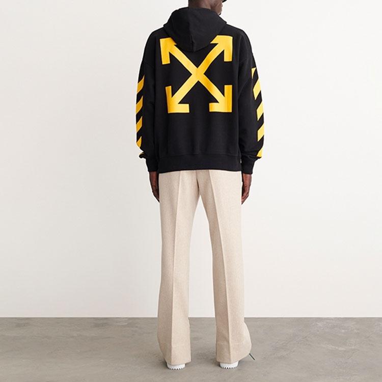 Off-White Caravaggio-Print Cotton Hoodie 'Black Yellow' Men's OMBB085C99FLE0081001