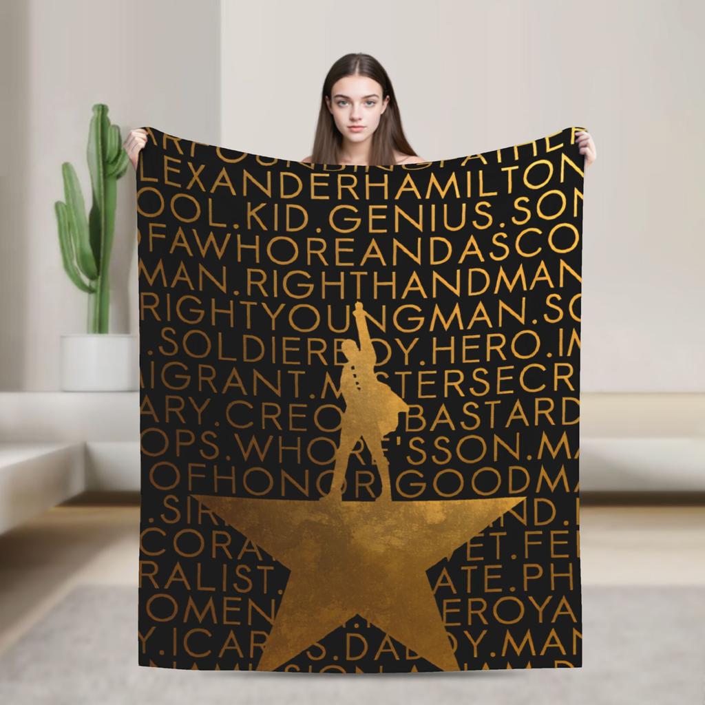 Hamiltons the Musical Blanket Quality Warm Soft Bedding Throws Winter Picnic Couch Chair Funny Bedspread