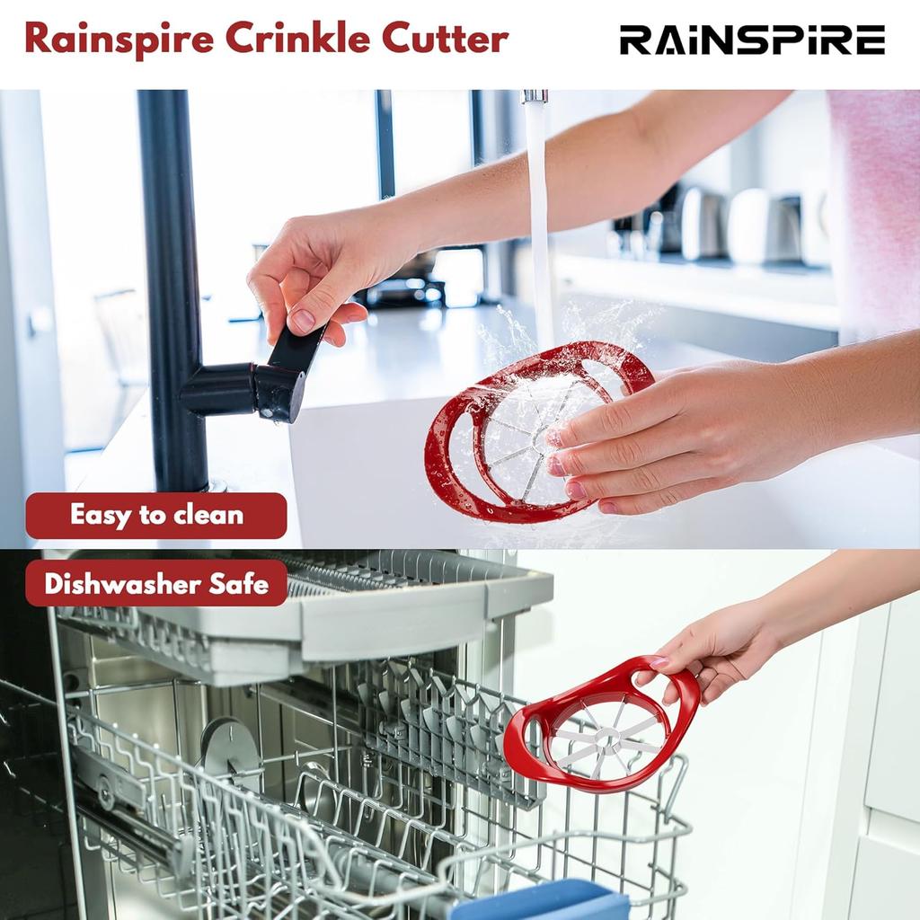 Apple Cutter 8 Slices, 8 Blade Apple Slicer and Corer, Apple Corer Tool with Stainless Steel Blades, Super Sharp Fruit Cutter Fruit Slicer (Red)