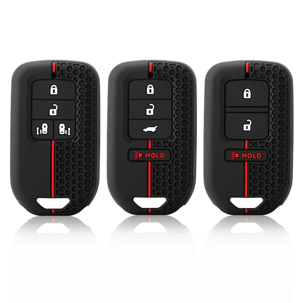 Silicone Car Remote Key Case Cover Shell Fob for Honda Vezel City Civic Jazz BRV BR-V HRV Protector Car Accessories