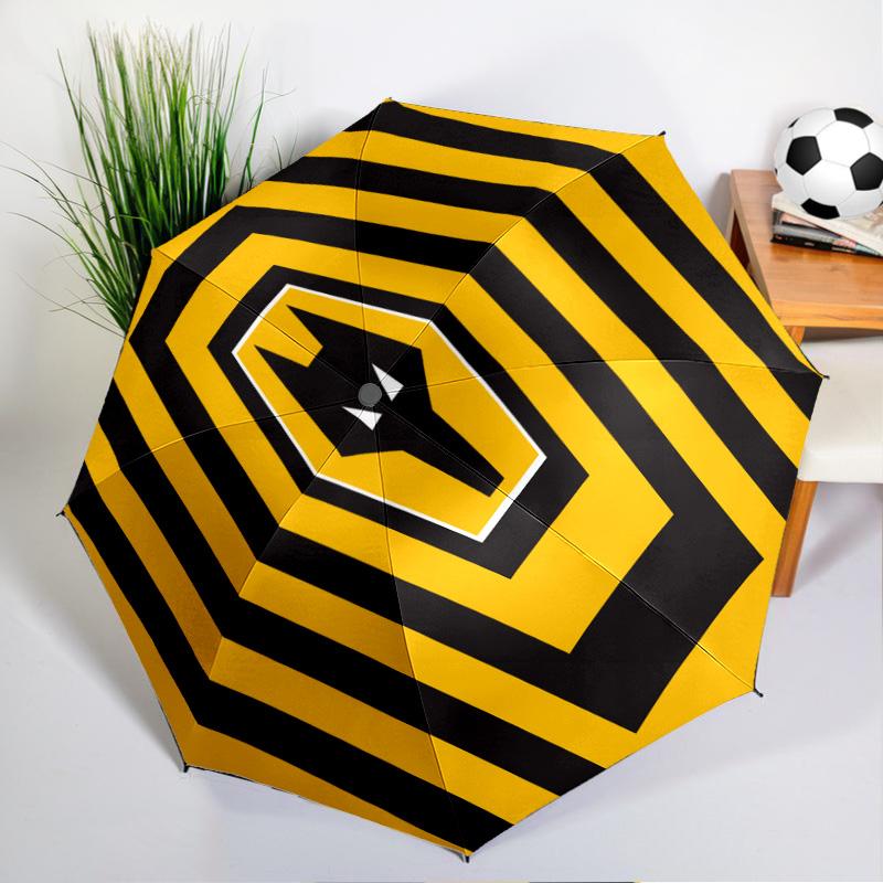 Wolves Team Emblem Printed Automatic Umbrella, 8-Frame for Travel, camping, Casual Umbrella, Essential Gift for for family and friends