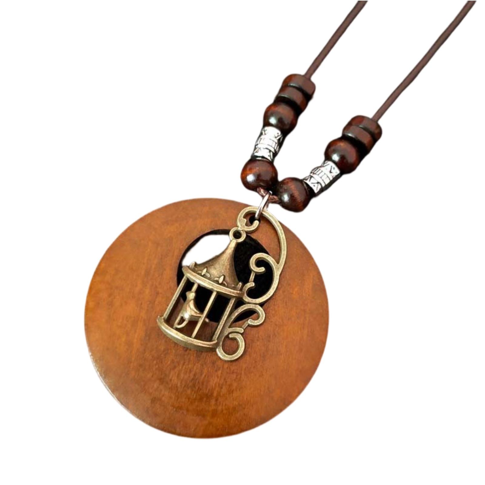 

Винтажные хлопковые и льняные аксессуары, деревянная длинная женская цепочка для свитера