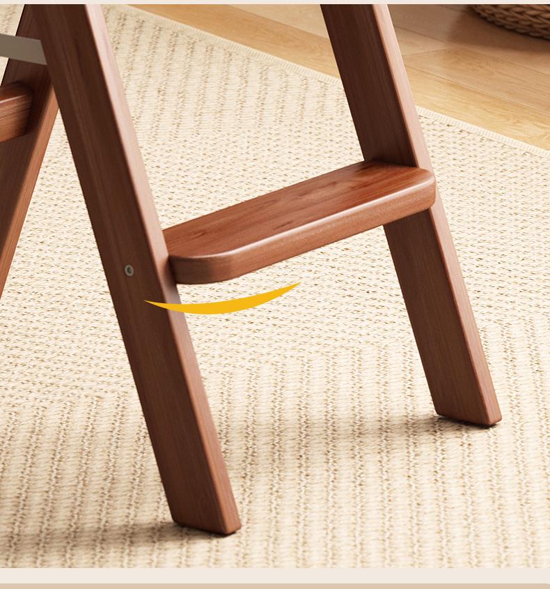 Solid Wood Folding Step Stool Chair - Multifunctional 3-Step Ladder for Kitchen and Household Use
