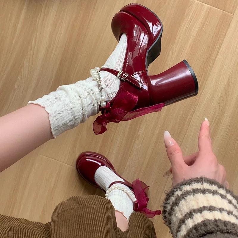 Designer Women Dancing Party Mary Jane Shoes Fashion Cross Strap Buckle Shoes 2025 New Spring Autumn Wedding Pumps