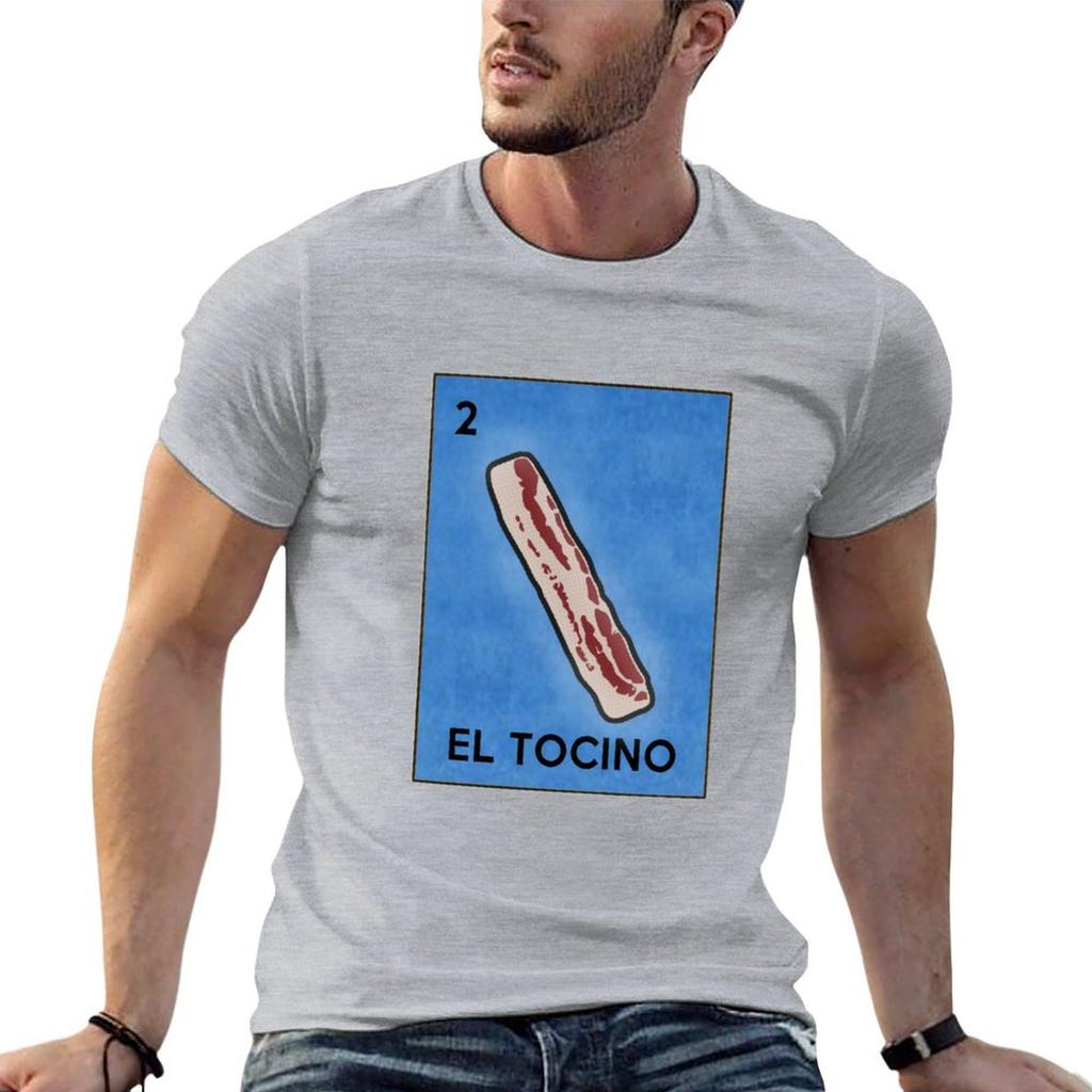 Lustiger Speck El Tocino Lotteriekarten Kunst Parodie Aufkleber T-Shirt Rapper Grafik-T-Shirts Kurzarm-T-Shirt für Männer