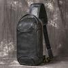 Sac de poitrine de sport locomotive en cuir pour homme, Sac de voyage à bandoulière en cuir de vachette sauvage, Sac d'alpinisme en cuir de vachette première couche