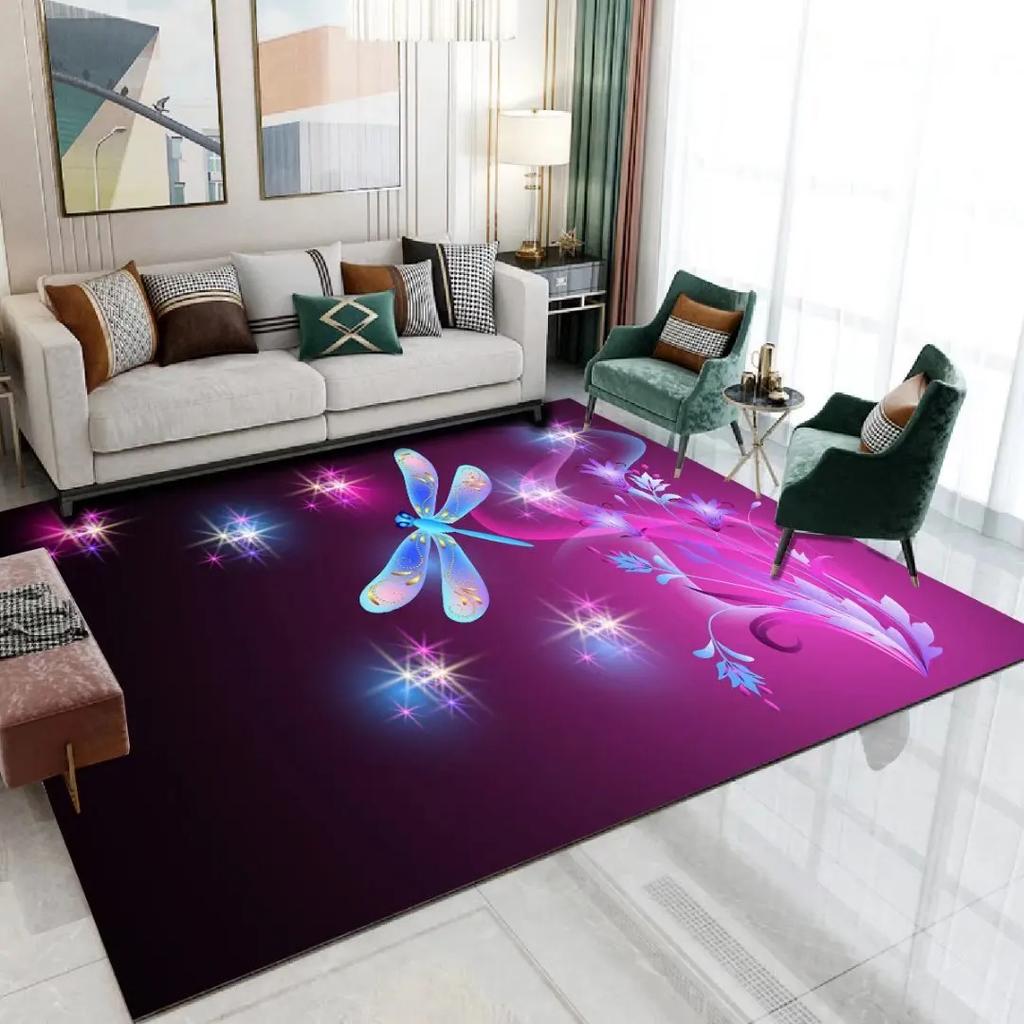 3D Print Dream Butterfly Carpet Children Bedroom Decor Floor Mat Soft Anti-slip Living Room Carpets Home Decoration Area Rug