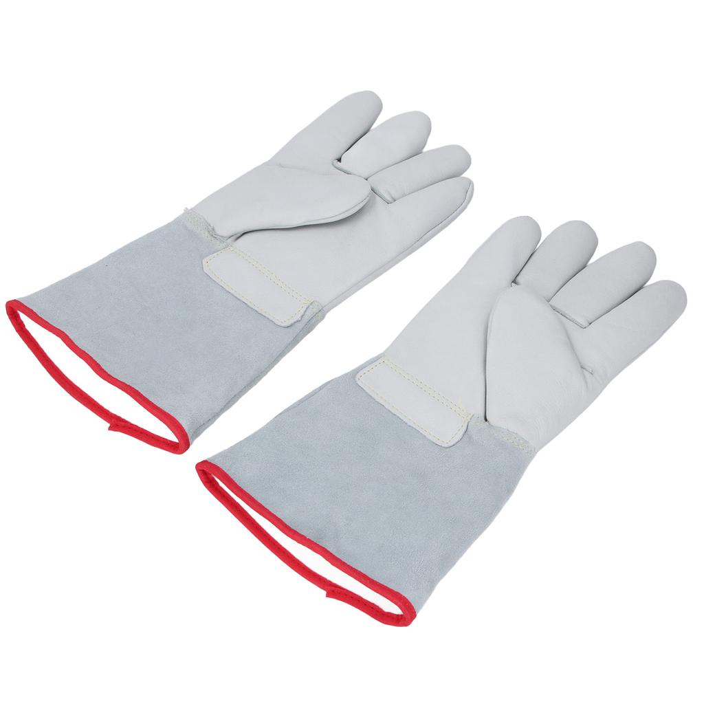 1 Pair 36cm Antifreeze Gloves Thickened Cowhide Low Temperature Protective Gloves for Liquid Nitroge